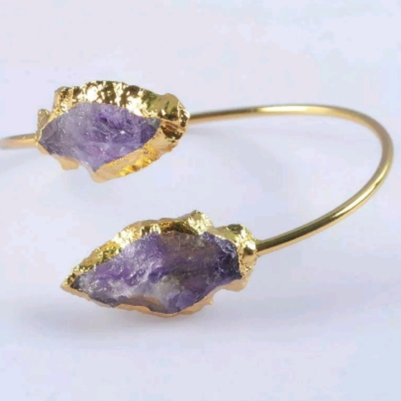Jewelry - Raw amethyst bangle